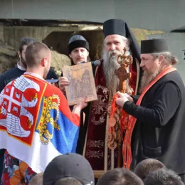 Богојављенско пливање у Беранама - до крста први Никола Кнежевић