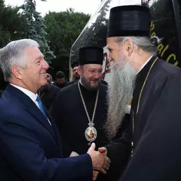 Патријарх и архијереји код престолонаследника Александра