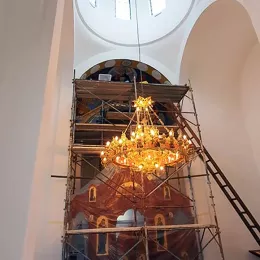 Фрескописање цркве Светог Николаја Жичког у Његњеву