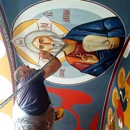 Фрескописање цркве Светог Николаја Жичког у Његњеву