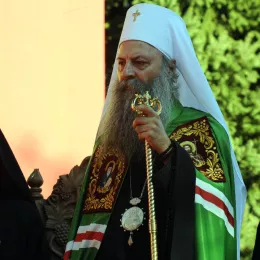 Његова Светост Патријарх српски Господин Порфирије дочекан у манастиру Ђурђеви Ступови